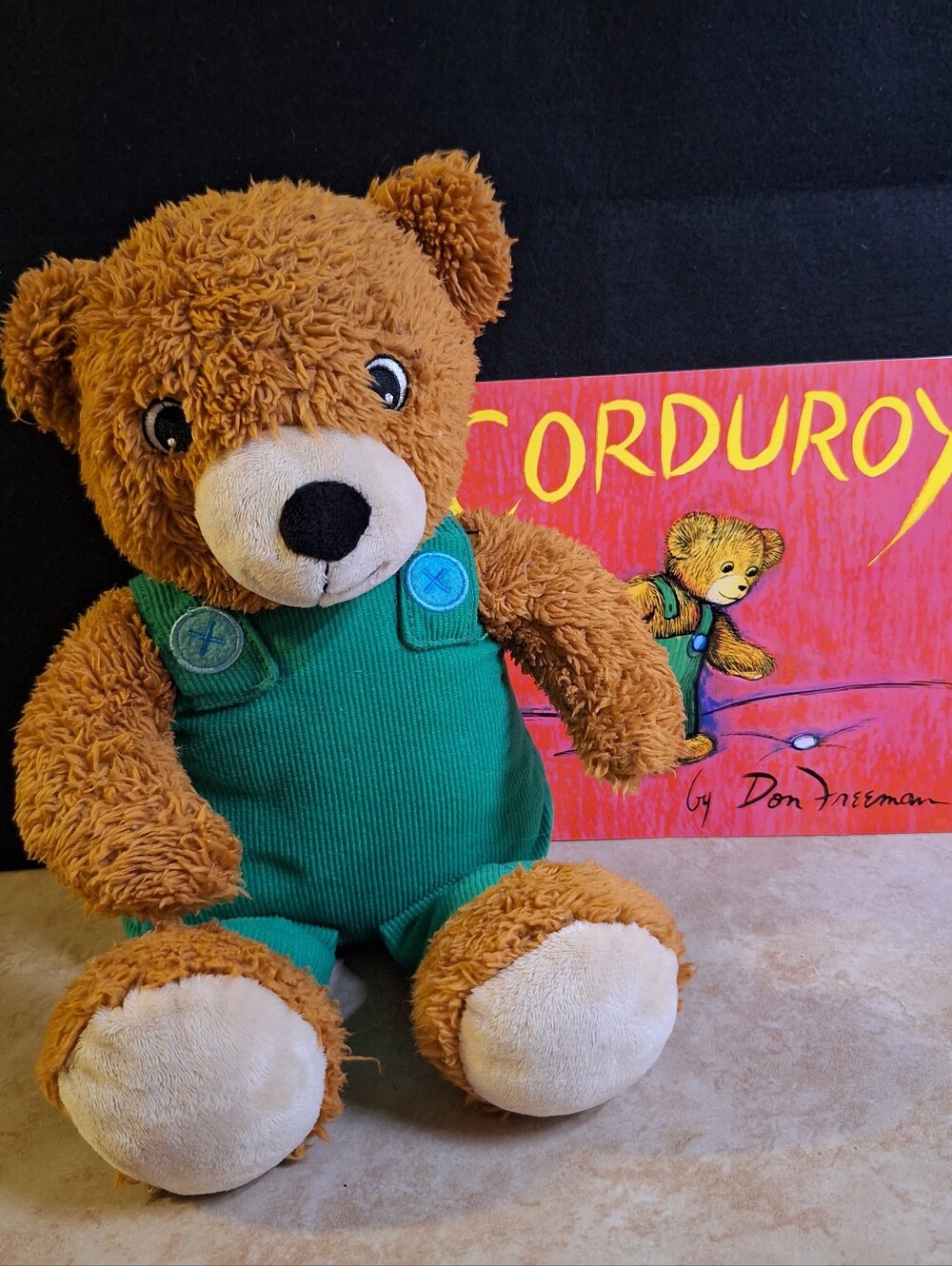 Kohl's Cares Corduroy 13" Plush Bear Green Jumper Paperback Book By Don Freeman